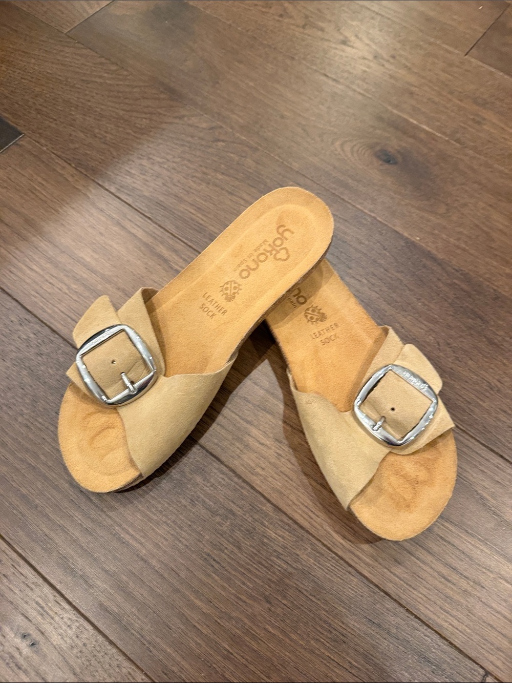 YOKONO Slide Sandal in Beige Suede Size 9 - C73-001